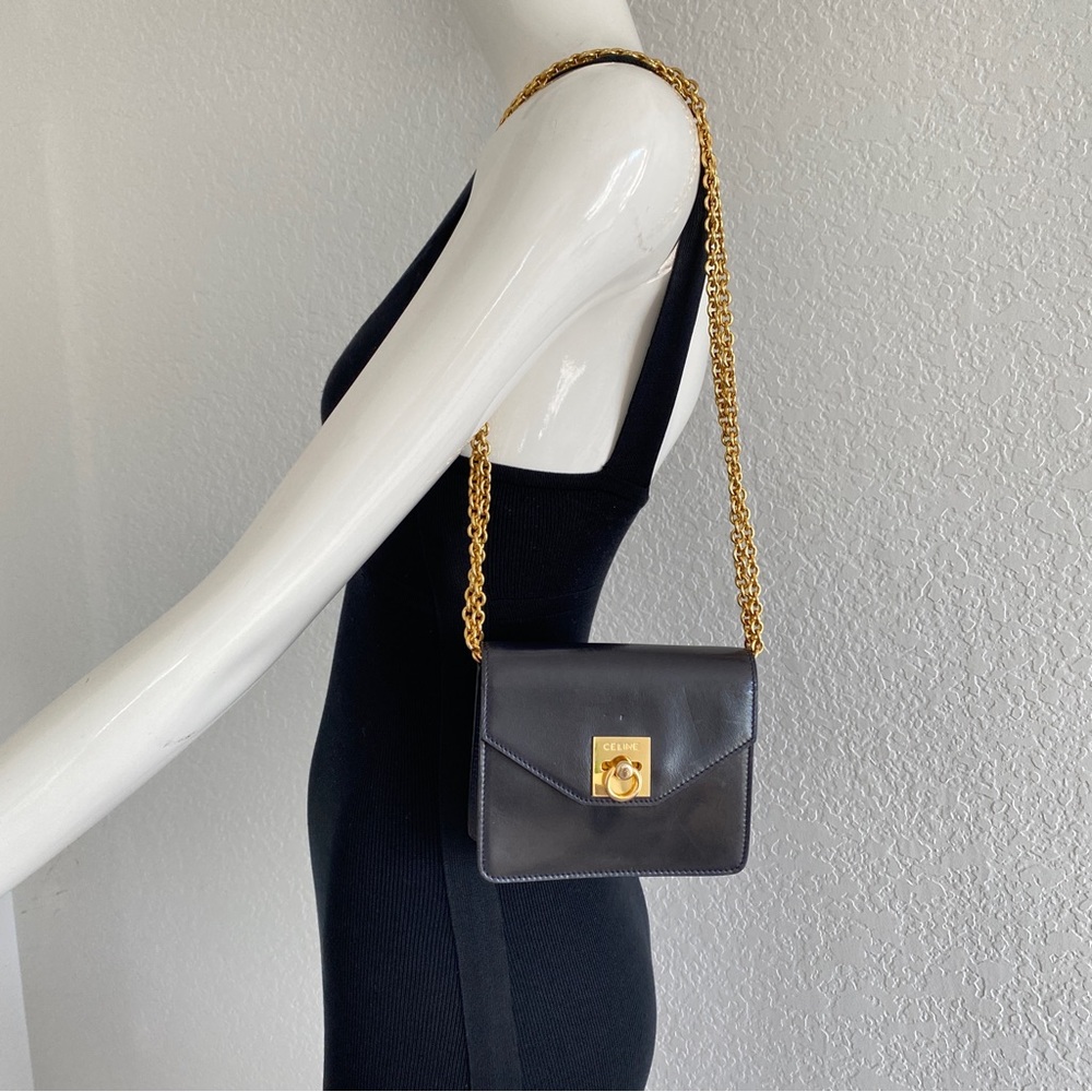 Céline Navy leather door knocker detail mini bag - Picture 11 of 16